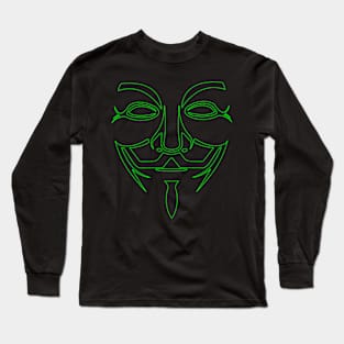 Green Anonymous Mask Long Sleeve T-Shirt